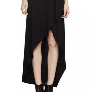 BCBGMAXAZRIA Black Roxy Asymmetrical Wrap Skirt, M
